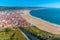 Aerial view of Portuguese seaside town Nazare