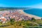 Aerial view of Portuguese seaside town Nazare