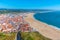 Aerial view of Portuguese seaside town Nazare