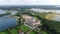 Aerial view of The Post-Camaldolese monastery at Wigry lake, Poland