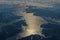 Aerial view of the Potomac River as it flows into the Chesapeake by under the Harry Nice Bridge