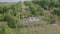 Aerial view Power plant, transformation station, cables and wires. High voltage electric power substation. Electrical