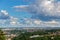 Aerial view of Prague city from stadion Strahov, Prague, Czech Republic