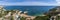 Aerial view on Praia da Cova Redonda on the south coast of Algarve destination region, Portugal