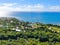 Aerial view of Praia do Forte, Bahia, Brazil coastline and tropical forest