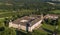 Aerial view of The Princely Abbey of Corvey in North Rhine-Westphalia, Germany