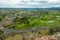 Aerial View of Prineville, Oregon, with the Crooked River and gold course