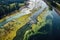 aerial view of pristine river after cleanup