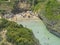 Aerial view of the promontory of Sidari in the northern part of the island of Corfu, Greece. Canal D`Amour cliffs