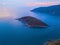 Aerial view of Promthep Cape viewpoint at sunset with Andaman sea in Phuket Island, tourist attraction in Thailand in travel trip