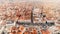 Aerial view of the Puerta del Sol, in the city center of Madrid, Spain.The landmarks of the capital and the centre from bird eye