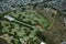 Aerial view of Punchbowl Cemetery or the National Memorial Cemetery of the Pacific