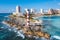 Aerial view of Punta Cancun adorned Lighthouse