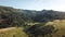 Aerial view of pyrenean mountain and meadow , France