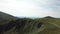 Aerial view of Pyrenean road on Ariege mountains , France