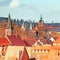 Aerial view of Quedlinburg with churches and monuments