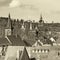Aerial view of Quedlinburg with churches and monuments in monochrome