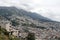 Aerial view of Quito Old Town, and the houses on the slope