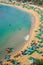 Aerial view of Quy Nhon beach with curved shore line in Binh Dinh province, Vietnam