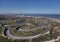 Aerial view race track circuit of Zandvoort