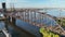 Aerial View of a Railroad Bridge Crossing the Delaware River