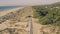 Aerial View Railroad on Sandy Beach