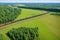 an aerial view of the railroad tracks.