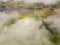 Aerial view rainbow halo over cloud