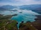 Aerial view of Rama lake or Ramsko jezero , Bosnia and Herzegovina