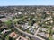 Aerial view of Rancho Santa Fe neighborhood with big mansions in San Diego, California, USA.