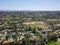 Aerial view of Rancho Santa Fe neighborhood with big mansions in San Diego, California, USA.