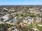 Aerial view of Rancho Santa Fe neighborhood with big mansions in San Diego, California, USA.