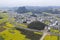 Aerial view of rapeseed flowers in Luoping, Yunnan - China