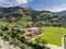 aerial view,Rauris in Austria, mountain village in the Alps, Salzburg