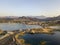 Aerial view of Red Island. Ile-Rousse, Corsica, France