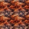 Aerial view of red and orange volcanic mountains. AI generative illustration