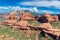 Aerial view of red rock canyons in Sedona, Arizona