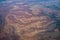 Aerial view red rock patterns near Lake Powell in Utah