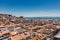 Aerial view of the red roofs of Alfama, the historic area of Lisbon