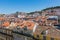 Aerial view of the red roofs of Alfama, the historic area of Lisbon