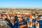 Aerial view of red roofs in old city, Munich, Germany