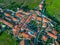 Aerial View Red Tiles Roofs Typical Village