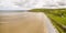 Aerial view of the Red Wharf Bay on the Isle of Anglesey, North Wales, United Kingdom