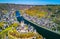 Aerial view of Reichsburg Cochem, a famous castle in Germany