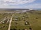 Aerial view of a remote village in southern africa