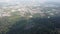 Aerial view residential area near the forest