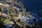 Aerial view of Residential homes, road and neighborhood in Hope, British Columbia