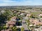 Aerial view of residential modern subdivision luxury house.