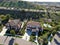 Aerial view of residential modern subdivision luxury house.