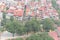 Aerial view residential neighborhood near downtown Hanoi dense of multistory houses